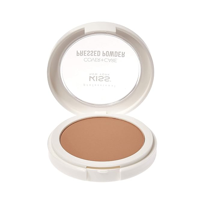 KISS Cover and Care Acne Control Pressed Powder Shine Free Face Light Weight Makeup Setting Powder - APP328 (Honey Beige)-Velvo Beauty
