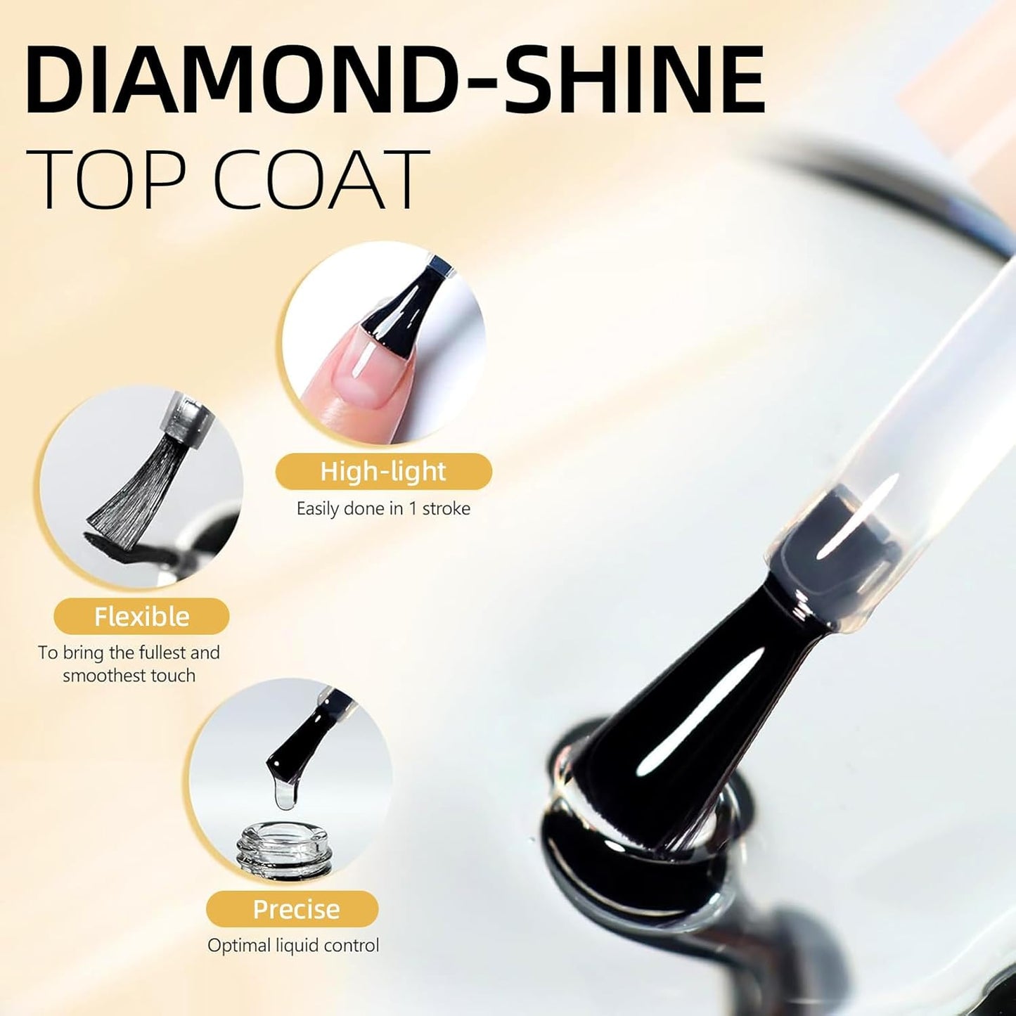 Major Dijit Base and Top Coat Nail Polish Set, 2Pcs No Wipe Shiny Top Coat for Fingernail Air Dry Clear Nail Polish Long Lasting Nail Protective DIY at Home (Base Coat Shiny Top Coat, 10 ML)-Velvo Beauty