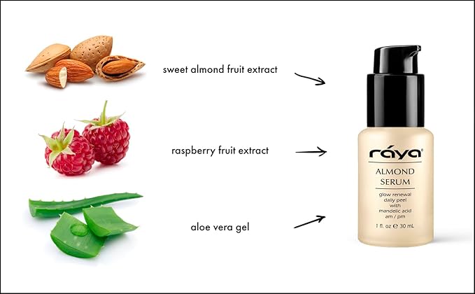 RAYA Almond Serum (508) | Exfoliating Facial Peel for Combination and Oily Skin | Helps Minimize Pores and Brighten Complexion-Velvo Beauty