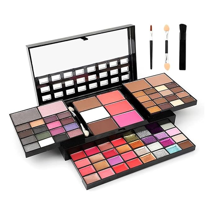 Makeup Kit for Women Full Kit including 36 Eyeshadow Makeup,16 Lip Gloss,12 Glitter Cream, 4 Concealer, 3 Blusher,1 Bronzer, 2 Highlight and Contour - All in One Makeup Kit 74 Colors-Velvo Beauty