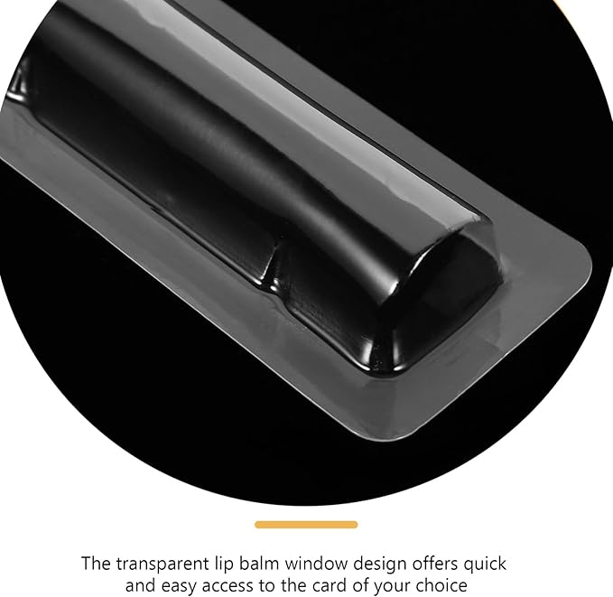 SEWACC 30pcs Clear Plastic Lip Balm Pouches Clear Lipstick Holder Money Card Holder Transparent Lip Balm Window Holder Plastic Domes for Lip Balm-Velvo Beauty