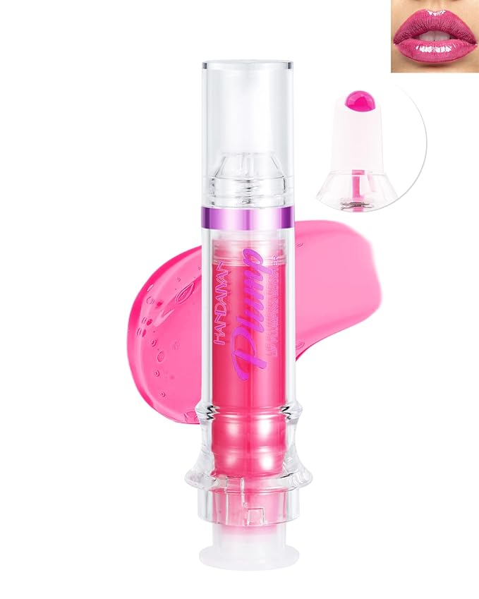 Spicy Lip Plumping Booster,Plumping Lip Oil with Chili Extract,High-Shine Smooth Fuller Lips,Hydrating Pink LIp Goloss Lip Glaze,Plump and Pout Lip Plumper Lipstick,Christmas Makeup Gift for Women-03#-Velvo Beauty