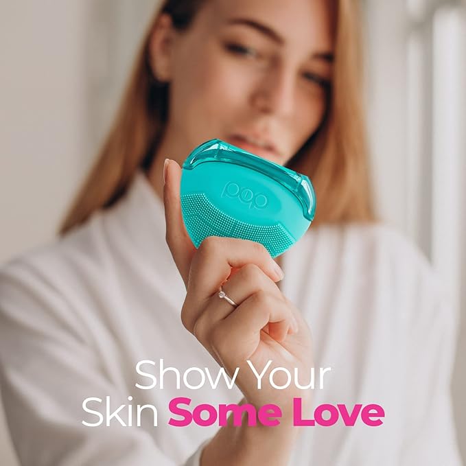 Pop Sonic Strawberry 3 in 1 Skin Exfoliating Cleanser Clean Massage Exfoliate - Turquoise-Velvo Beauty