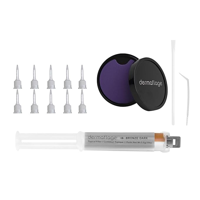 Dermaflage Scar Filler Kit - Bronze Dark - Deep Scar Cover and Waterproof Concealer for Acne Scars Wrinkles, and Ice Pick Scars Makeup, 1 mo supply-Velvo Beauty