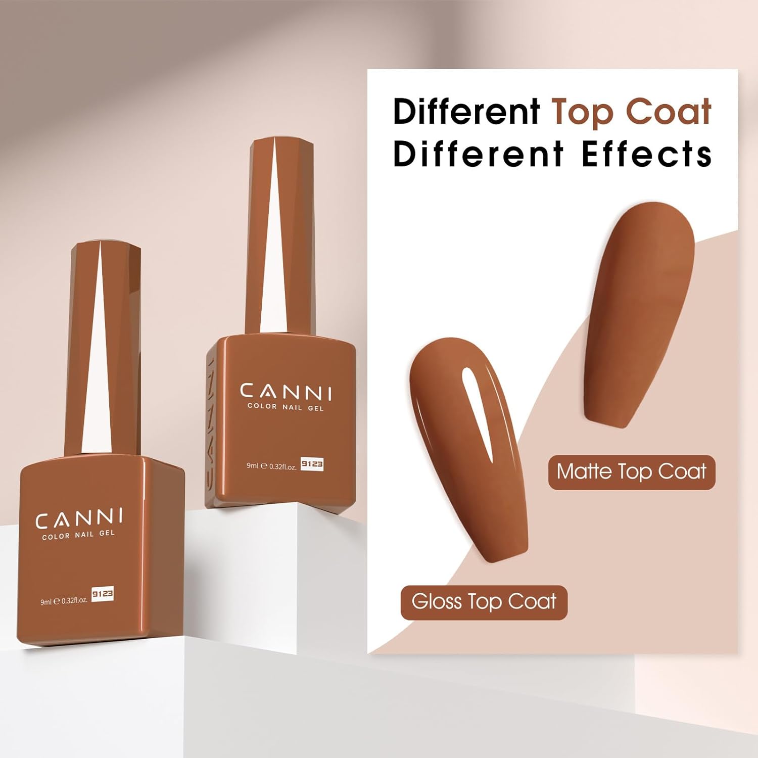 CANNI Brown Gel Nail Polish, 1Pcs Caramel Coffee Brown Color High Gloss Soak Off UV Nail Polish Gel Manicure Salon DIY-Velvo Beauty