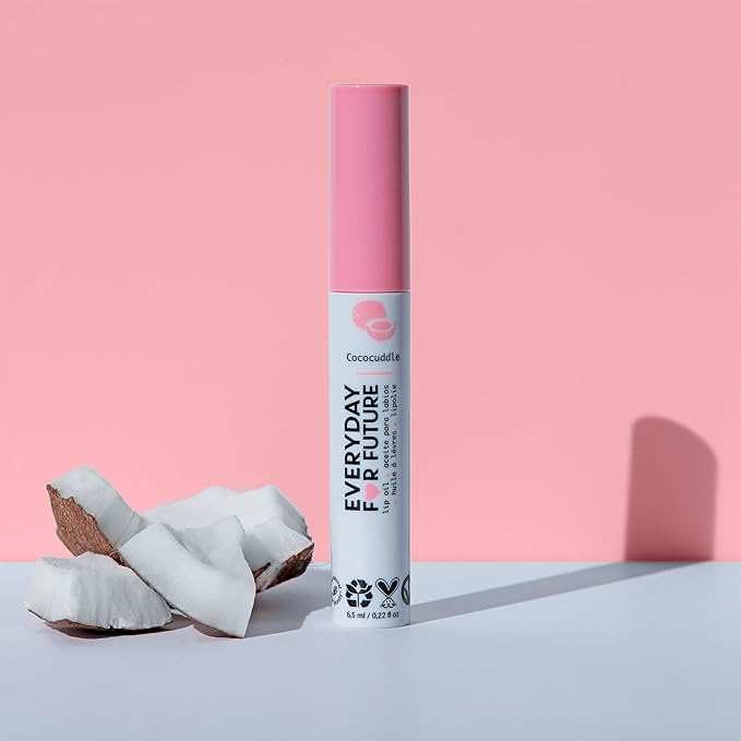 Coconut Lip Oil | Clear Transparent Lip Treatment with Coconut Oil | Moisturizing Lip Oil | Vegan & Cruelty Free Lip Oil | 99% Natural Lip Oil | Piña Colada 5 ml (Transparent)-Velvo Beauty