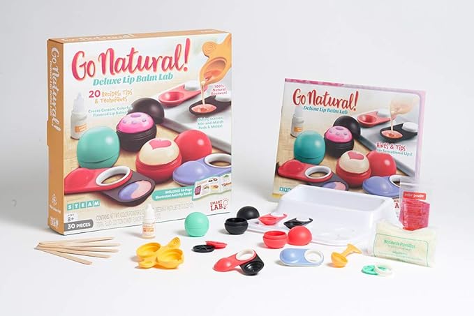 SmartLab Toys Go Natural Deluxe Lip Balm Lab with 20 Recipes, Tips and Techniques. STEM Science Lab-Velvo Beauty