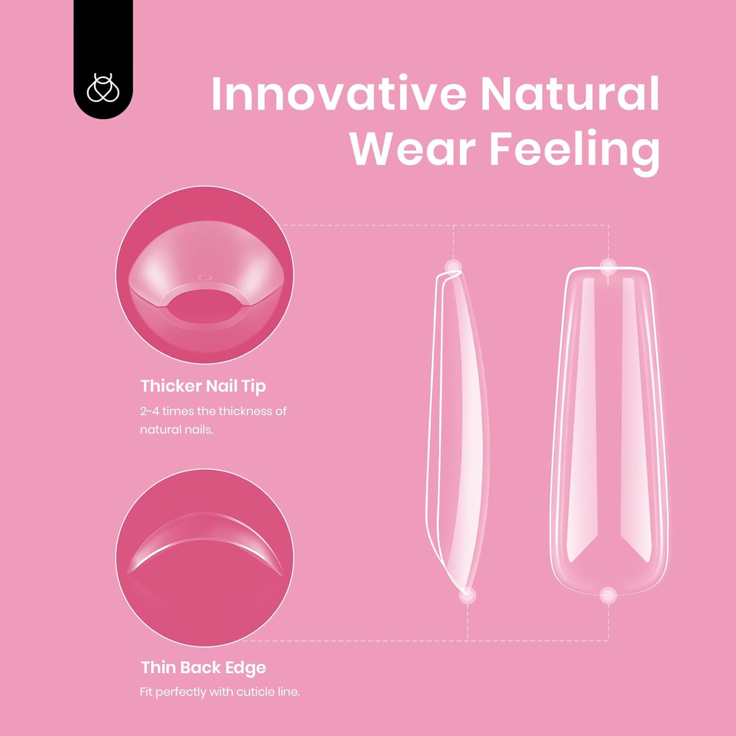 Beetles Gel Nail Tips Long Square Nail Tips, 12 Sizes 288 PCS Pre-Shaped Clear Full Cover False Nails Tips Clear Acrylic Nails Glue on Nails for Girls Women Nail Art Design,Nail Glue Needed-Velvo Beauty