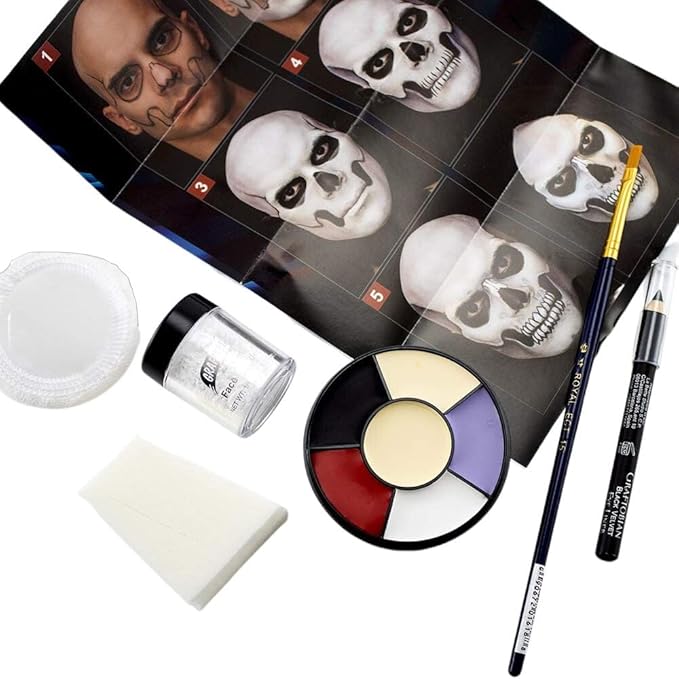 Graftobian Skull Makeup Kit - Skeleton Makeup Set for Costumes, Cosplay, and Halloween-Velvo Beauty