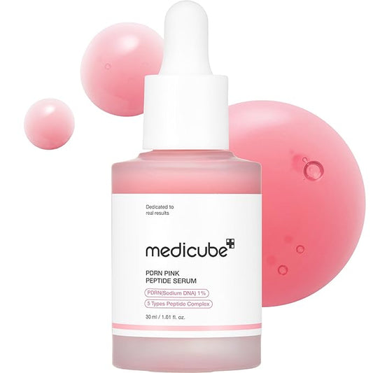 medicube Salmon DNA PDRN Pink Peptide Serum, Pink glow serum, Peptide, Niacinamide, Hydrating & Moisturizing & Firming, Uneven Skin Tone, Korean Skincare | 1.01 fl.oz. (1.01 fl.oz., Salmon DNA PDRN)-Velvo Beauty