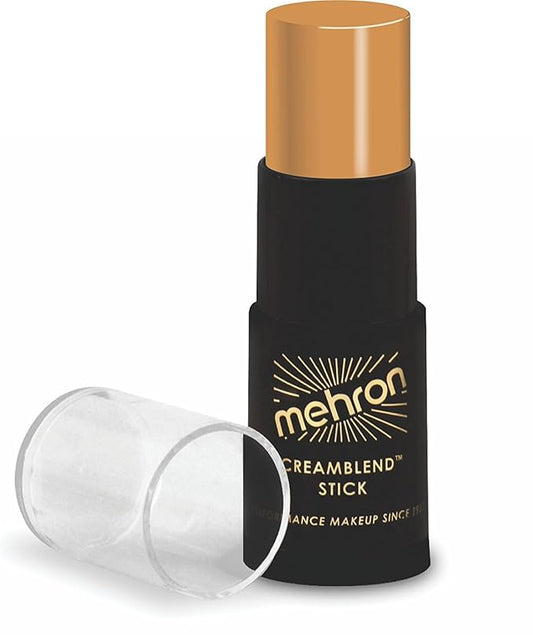 Mehron Makeup CreamBlend Stick | Face Paint, Body Paint, & Foundation Cream Makeup | Perfect for Halloween .75 oz (21 g) (Medium Dark 0)-Velvo Beauty