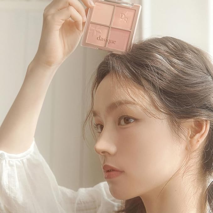Dasique Blending Mood Cheek #10 Muted Nuts | 4 Blendable Shades in Lighteight Smooth Powder | Vegan | Korean Makeup | Blush-Velvo Beauty