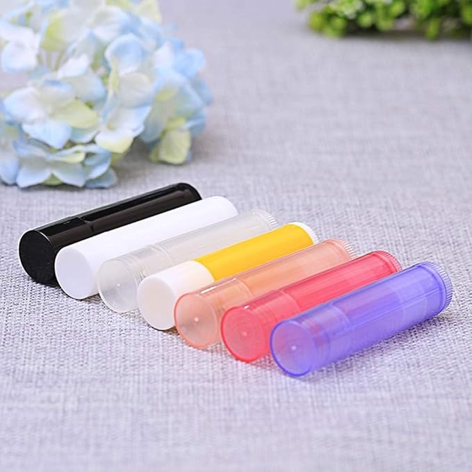 30 Pieces Multicolor Empty Lip Balm Container Tubes Lip Balm Empty Container Clear Tubes with Twist Bottom and Top Cap(Color Random)-Velvo Beauty