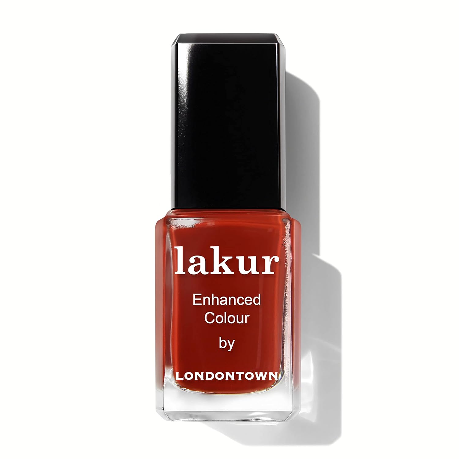 LONDONTOWN lakur Nail Polish - Chip-Resistant, Non-Toxic, Conditions & Hydrates Nails | Glossy Rich Red-Brown, Woodstock, .40 fl oz-Velvo Beauty