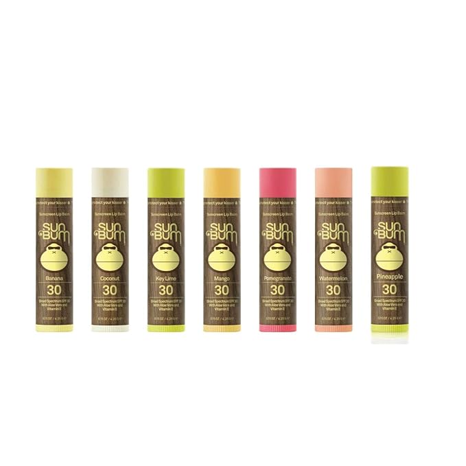 Sun Bum Lip Balm | SPF 30 | 0.15 Ounce Stick | Broad Spectrum UVA, UVB Protection, Hypoallergenic, Paraben Free, Gluten Free, Vegan | The Originals Variety Pack | 7 Pack-Velvo Beauty