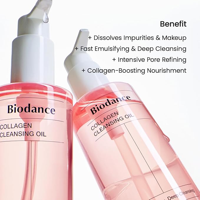 BIODANCE Collagen Cleansing Oil, Facial Oil Cleanser, Gentle Makeup Remover without Clogging Pores, Removes Bleackhed and Whitehead for Sensitive Skin, Oily Skin, Korean Skincareㅣ6.76 fl. oz. (200 ml)-Velvo Beauty