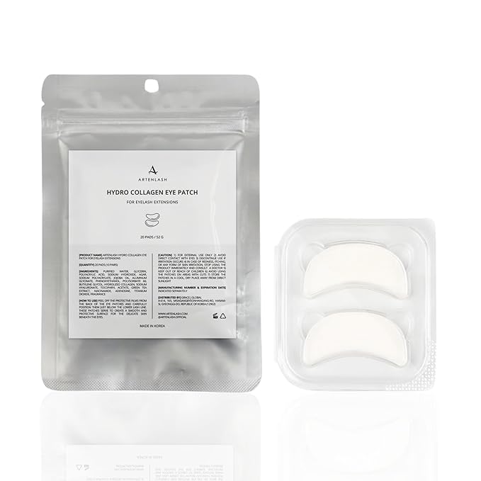 Hydro Collagen Gel Patch for Lash Extension, Under Eye Patch for Lash Lift, Lint Free, Made in Korea, 10 Pairs (20 Pads)-Velvo Beauty