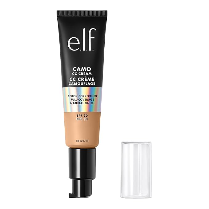 e.l.f. Camo CC Cream, Color Correcting Medium-To-Full Coverage Foundation with SPF 30, Medium 330 W, 1.05 Oz (30g)-Velvo Beauty