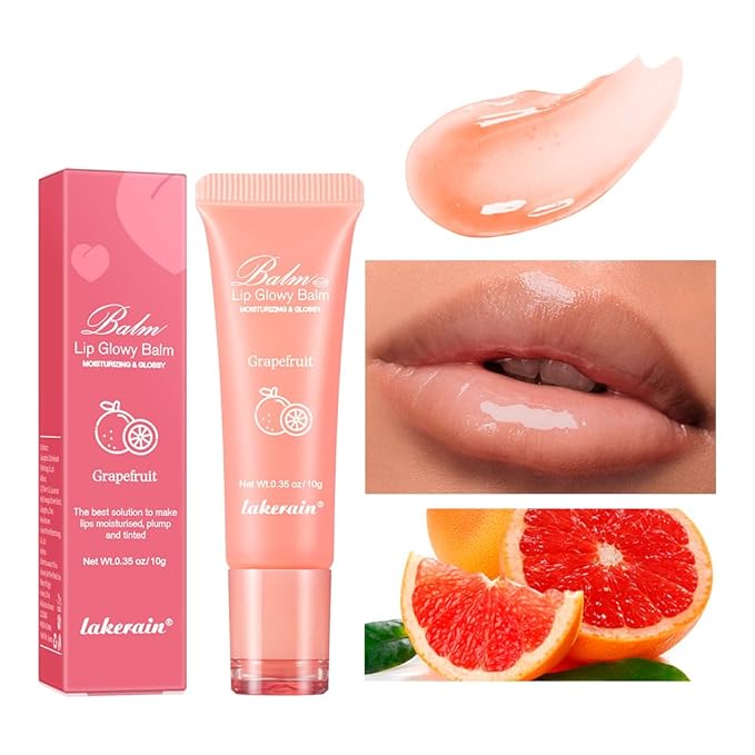 Hydrating Lip Butter Balm for a Glossy Finish and Lip Glow - Lip Glowy Balm with Summer-worthy Fragrance | Vegan Lip Care (#3-Grapefruit)-Velvo Beauty