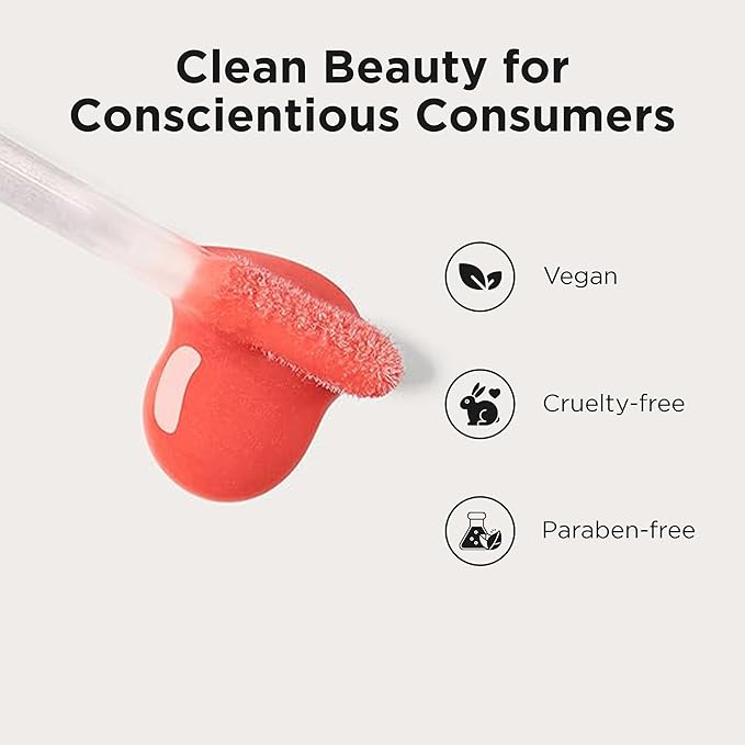 Côte Beauty The Necessity Peptide Lip Shine in Branson - Plumping Coral Lip Gloss with Hyaluronic Acid, Shea Butter & Jojoba Oil - Non-Sticky, Long-Lasting Hydrating Formula-Velvo Beauty