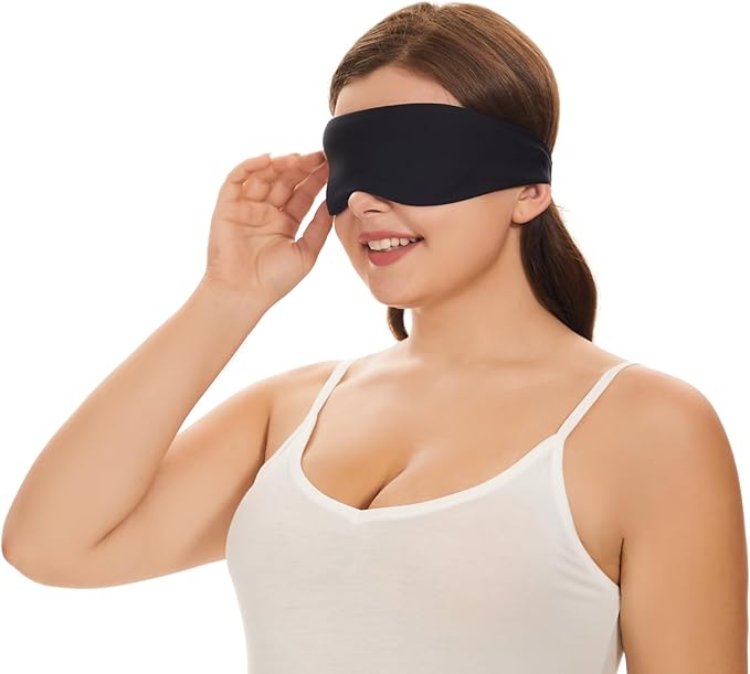 Alaska Bear Sleep Mask for Side Sleepers 2022 Headband Design, Cup-Shaped and Extra-Soft, 100 Blackout Eye Mask Shades Cover for Men and Women Home or Travel, Machine Washable, Black-Velvo Beauty