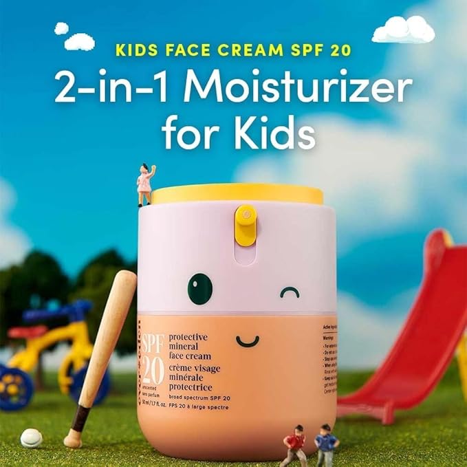 Evereden Kids Face Cream, 1.7 oz. | Fragrance-Free and Kids Face Lotion with SPF 20 | Clean and Non-Toxic Face Moisturizer | Multi-Vitamin Skin Care | FSA Eligible-Velvo Beauty