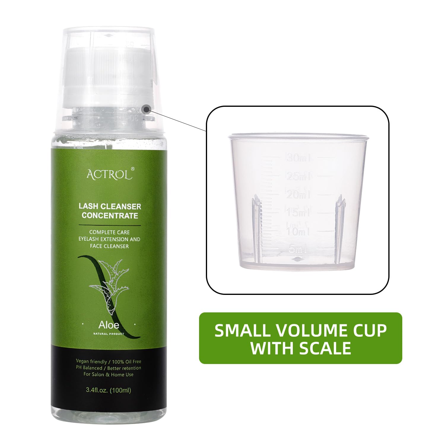 Eyelash Shampoo Concentrate 100ml Lash Extensions Cleanser Concentrate Aloe Foaming Shampoo DIY Paraben & Sulfate Free Wash for Extensions Lashes with Salon Home Care-Makes-Velvo Beauty