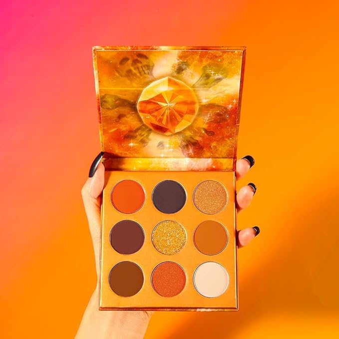 docolor Eyeshadow Palette 9Colors Orange Eyeshadow Gemstone Shadow Palettes Highly Pigmented Mattes Shimmers Smokey Glitter Cream Colorful Powder Blendable Long Lasting Waterproof Makeup Palette-Velvo Beauty
