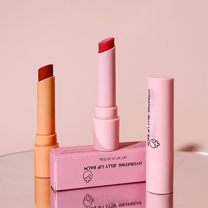 4 Colors Hydrating Jelly Lip Balm,Instantly Hydrate Lips Tinted Moisturizing Lip Balm For Dry Lips,Conditioning & Nourishing Lip Care Lip Moisturizer Fruit Lip Oil Jelly Lipstick (Blueberry)-Velvo Beauty