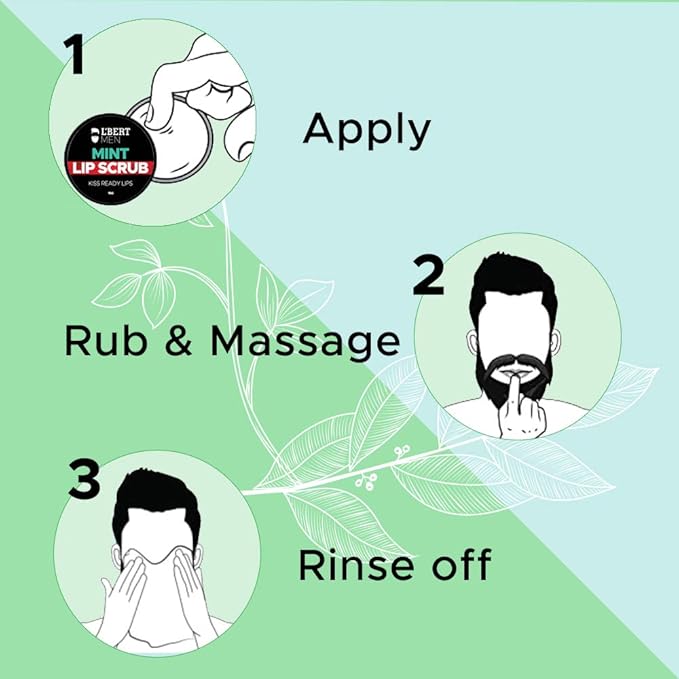 L'BERT Mint Lip Scrub, Kiss Ready Lips for Lightening & Brightening Dark Lips - 15 g-Velvo Beauty
