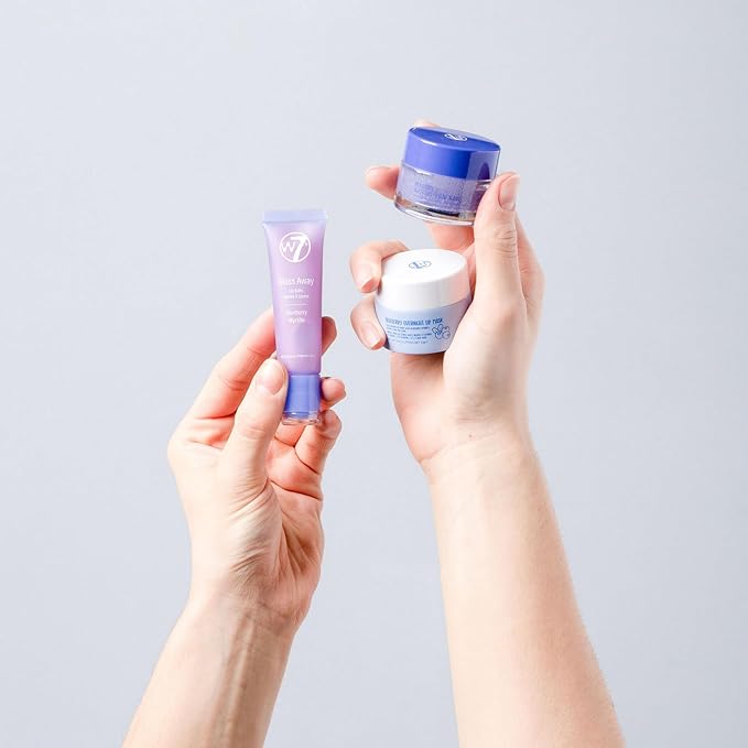 W7 Sweet Dreams Lip Care Trio - 3 Piece Set - Overnight Lip Mask, Lip Balm & Lip Scrub - Blueberry-Velvo Beauty