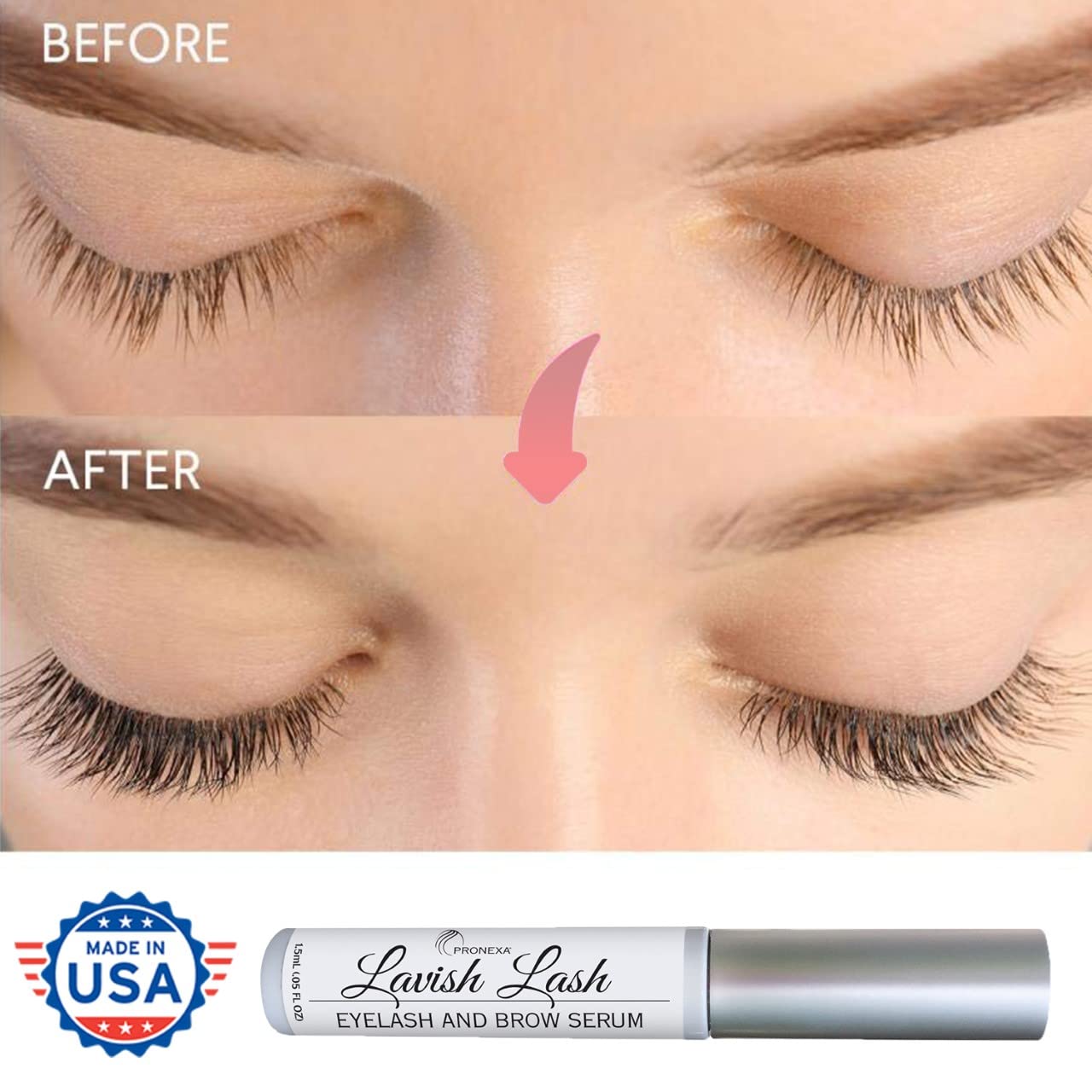 Hairgenics Lavish Lash – Eyelash Growth Enhancer & Brow Serum with Biotin & Natural Growth Peptides for Long, Thick Lashes and Eyebrows! Dermatologist Certified, Cruelty Free & Hypoallergenic.-Velvo Beauty