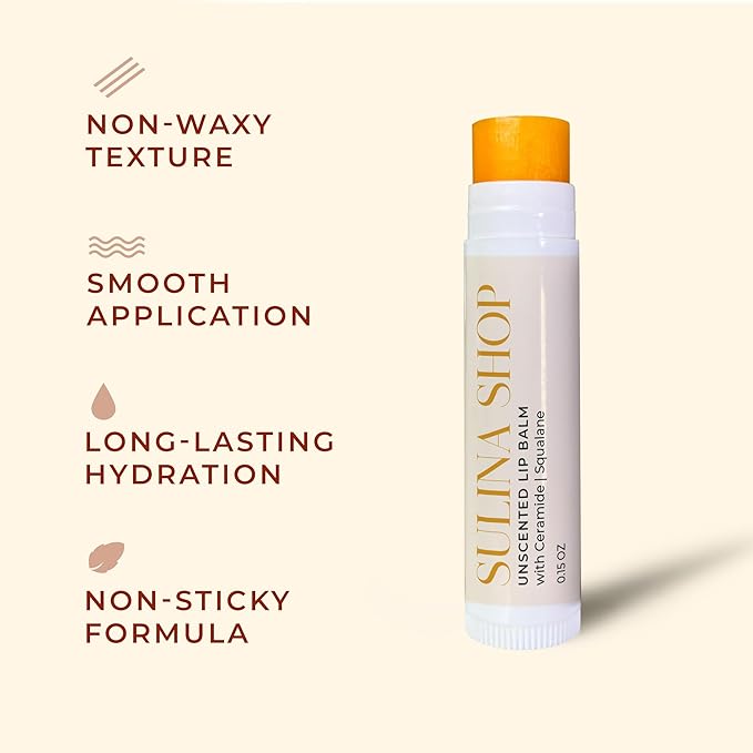 Unscented Lip Balm Hydrating for Dry Lips - Lip Moisturizer with Castor Oil and Beeswax, Chapped Lip Repair, Restores Smoothness, Barrier Protection, Fragrance-Free and Gentle-Velvo Beauty