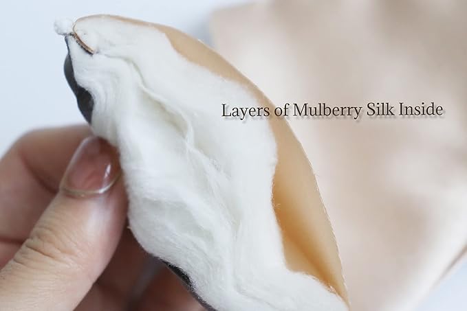Premium Handcrafted 25 Momme Mulberry Silk Eye Mask for Sleeping (Golden Honey)-Velvo Beauty