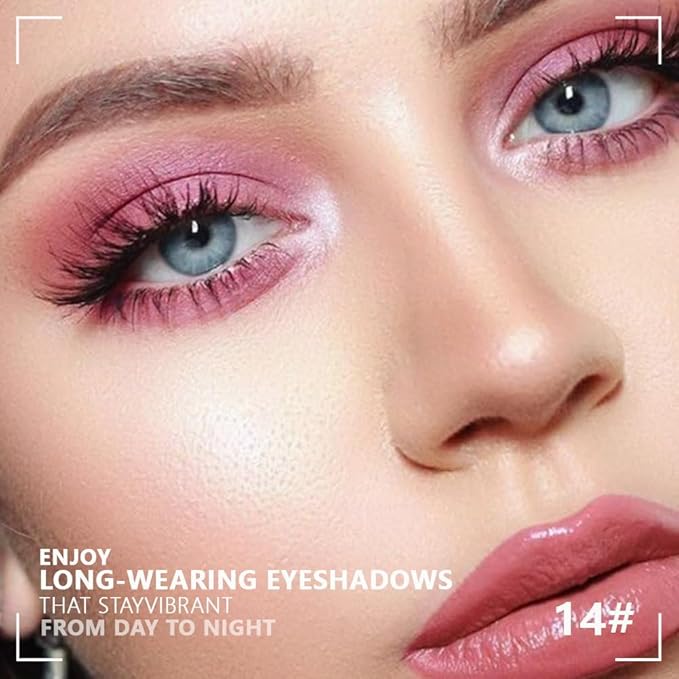 Powder Eyeshadow Quad, Rose Pink Chocolate Brown Shimmer Eye Shadow Palette Makeup, Neutral Vegan Matte Quads Eye Shadow Palette for Older Women Pigmented Waterproof, paleta de sombras de ojos-Velvo Beauty