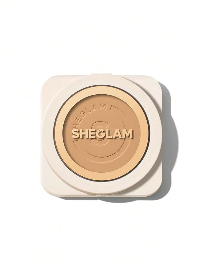 SHEGLAM SKin-Focus Full Coverage Powder Foundation Oil-Control Lightweight Face Pressed Powder Makeup-Shell-Velvo Beauty