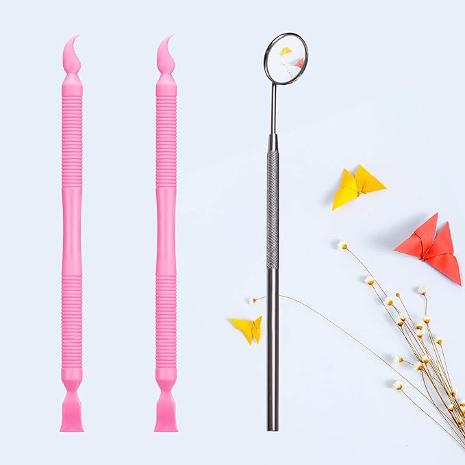 Libeauty Pink Eyelash Lift Tool, Lash Extension Supplies Metal Makeup Mirror, Lash Lifting Applicator Brush Needle for Salon or Home Use-Velvo Beauty