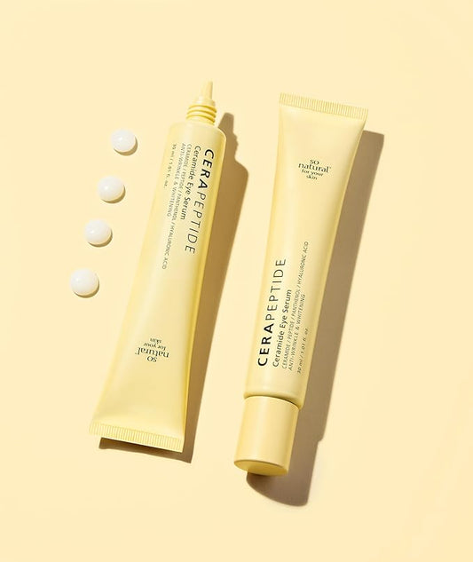 [So'natural Powder4room] Cera Peptide Eye Serum, 1 fl oz (30ml) | Eye Serum | Eye Cream | Korean Eye Cream | Korean Eye Serum | Peptide Serum | Under Eye Serum-Velvo Beauty