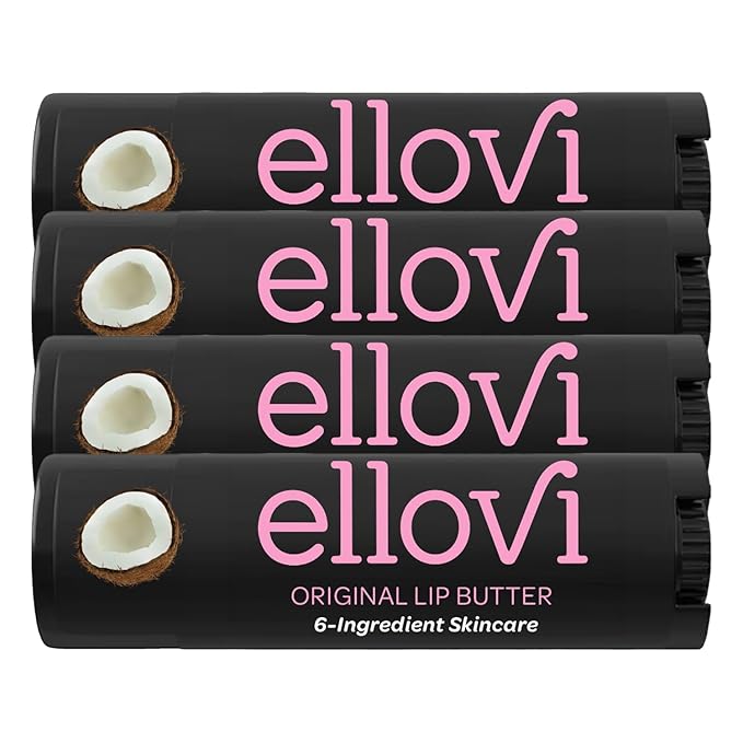 Natural Lip Butter Lip Balm - Original - Pure Enough to Eat - Made With Just 6 Vegan Ingredients - 100% Natural & Organic Moisturizing Lip Care for All Day Hydration (4-Pack)-Velvo Beauty