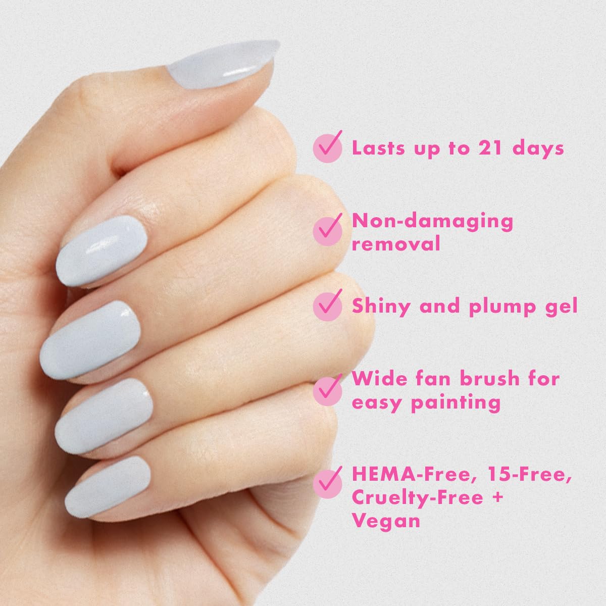 Olive & June Gel Polish | UV LED Nail Lamp Needed | Long Lasting Formula | Up to 21 Days of Wear | No Damage Removal|Salon-Quality Manicure Pedicure at Home|Vegan HEMA-Free Cruelty-Free| BP Icy Blue-Velvo Beauty