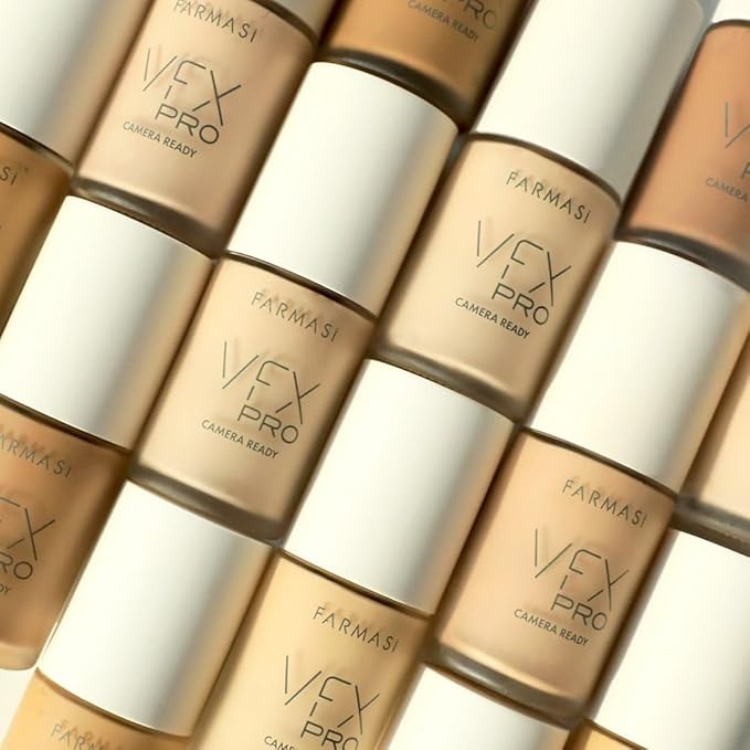 FARMASi Vfx Pro Foundation, Full Coverage Liquid Cream, Lightweight Long Lasting Coverage, Breathable Skin Moisturizer with Color True Matte Blending, Face Makeup, 1 fl. oz / 30 ml - Neutral Medium 13-Velvo Beauty