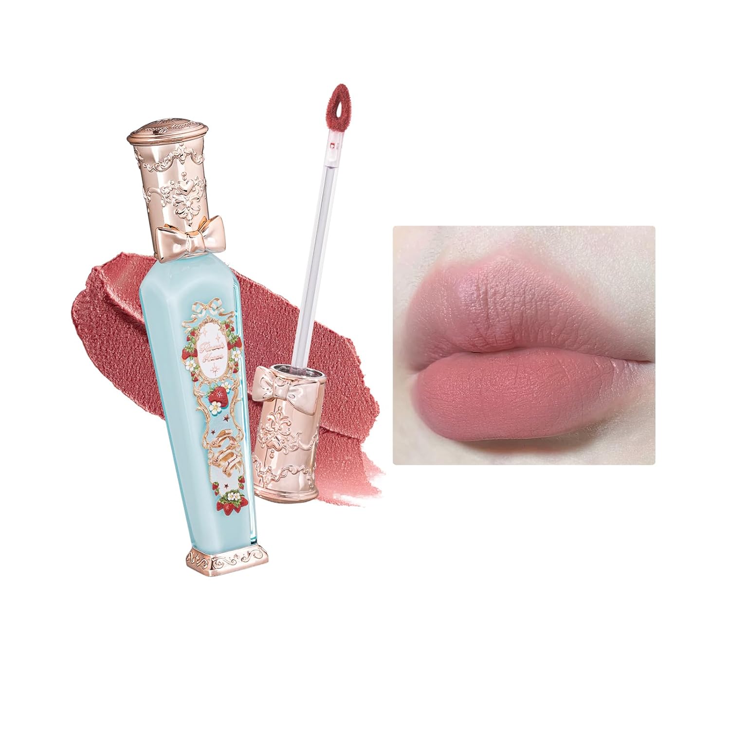 Flower Knows Strawberry Rococo Cloud Lip Cream,Velvety Matte Liquid Lipstick,Nude Lipstick,Long Lasting Lip Stain,Kiss-proof Blurred Lipstick for Girls&Women,0.12 Fl Oz(S01 Soy Milk Cheese)-Velvo Beauty
