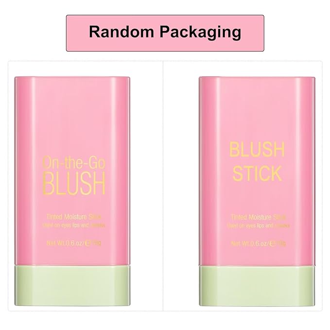 Multi-Use Makeup Blush Stick,Beauty Solid Moisturizer Stick,Waterproof Natural Nude Makeup,Tinted Solid Moisturizer Stick for Eyes Lips Cheek(1#shy pink)-Velvo Beauty