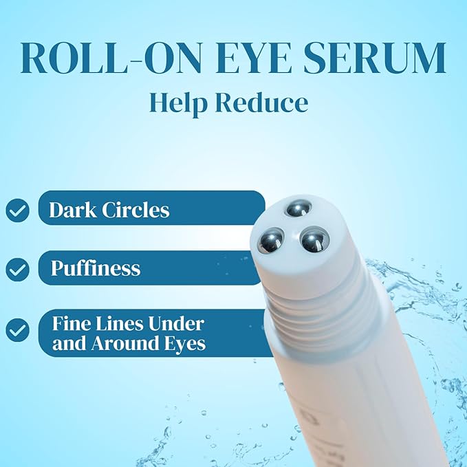 Miss Spa Eye Serum 5-in-1 Roll On Under Eye Cream, Helps De-puff and Brighten Under and Around Eyes, Anti-Aging Under Eye Roller Helps with Fine Lines and Dark Circles, Vitamin B3, Eye Bag Remover-Velvo Beauty