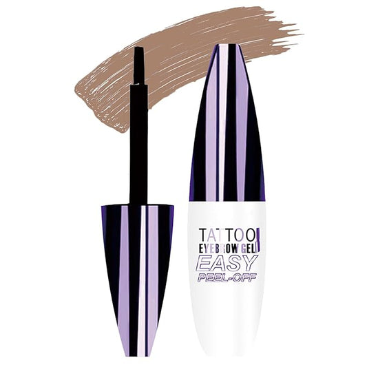 Tattoo Eyebrow Gel Easy Peel Off, Peel Off Eyebrow Tint, Easy Peel off Eyebrow Gel, Peel Off Eyebrow Tint, Waterproof & Sweatproof for All Skin Types (#2 Medium Brown)-Velvo Beauty