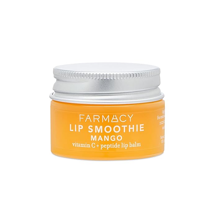 Farmacy Peptide Lip Balm - Lip Smoothie Hydrating Lip Balm with Vitamin C to Visibly Plump + Smooth Lip Lines - Nourishing Lip Treatment with a High-Gloss Finish - Mango (10g)-Velvo Beauty