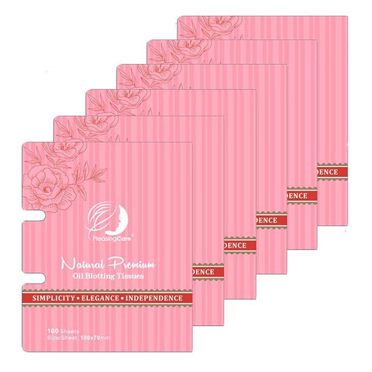 Natural Facial Oil Absorbing Tissues - Face Oil Blotting Paper Sheets (Rose - 6 Pack)-Velvo Beauty