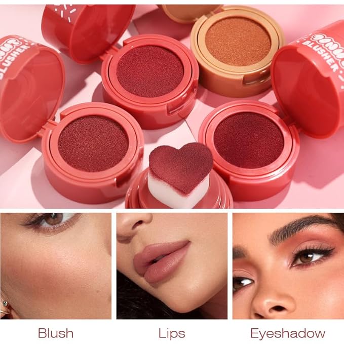 Stamp Liquid Blush Stamp Blush with Heart Shaped Applicator Natural Long Lasting Blush, Light and Airy Makeup for Women (4)-Velvo Beauty