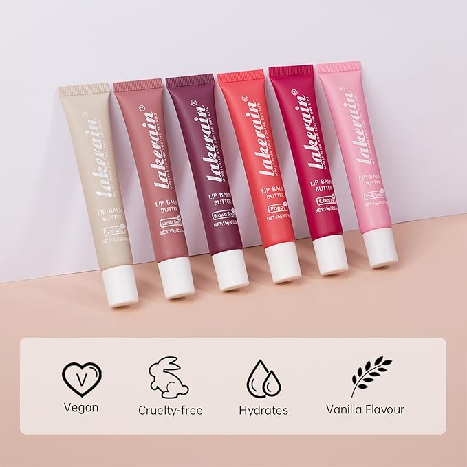 Moisturizing Lip Balm Butter for Dry Cracked Lips,Day/Night Hydrating Lip Mask, Ultra-Nourishing Lip Care Moisturizer for Soft, Smooth and Supple Lips (Poppy)-Velvo Beauty
