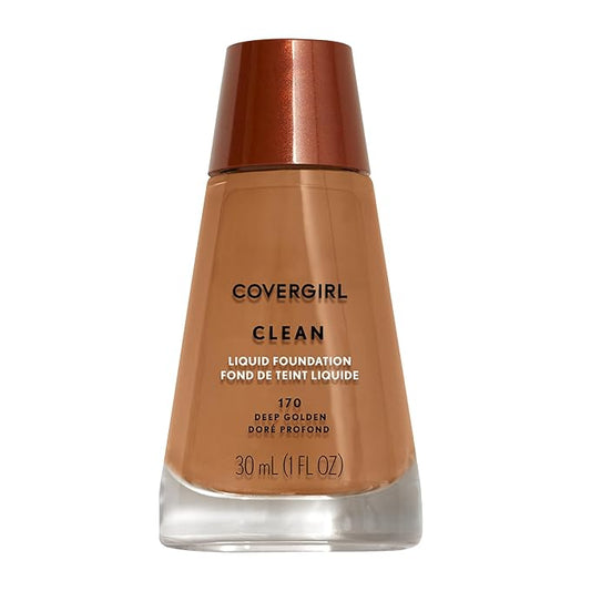 COVERGIRL Clean Liquid Foundation, Deep Golden 170, Pack of 1-Velvo Beauty